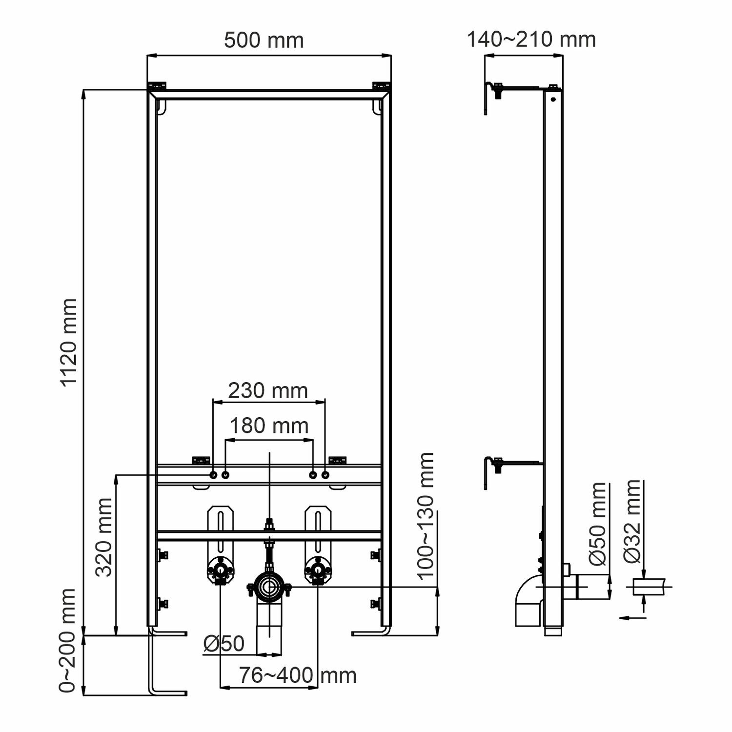 Инсталляция WasserKRAFT Aller 10BDT.020 для биде - фото 1