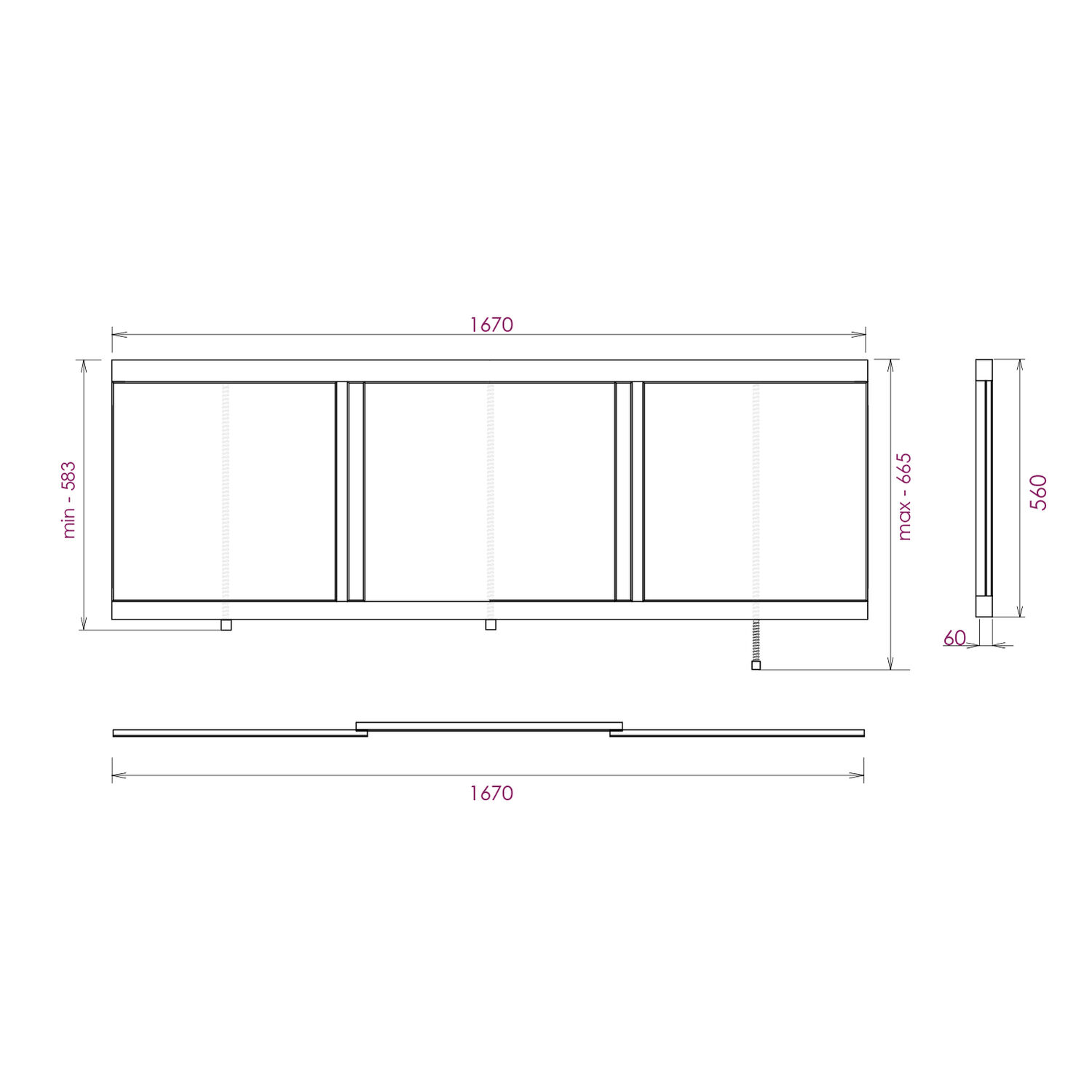 Экран для ванны Оника Одио Нова XL 170, цвет белый - фото 1