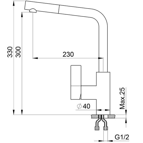 Смеситель Granula GR-2501 WH для кухни, цвет арктик - фото 1