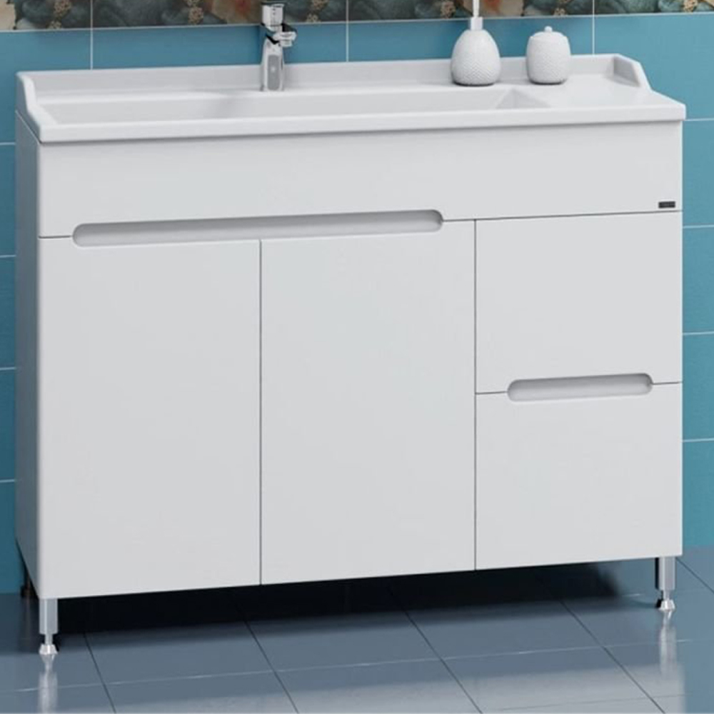 Тумба под раковину Санта Лондон 120 напольная, цвет белый - фото 1