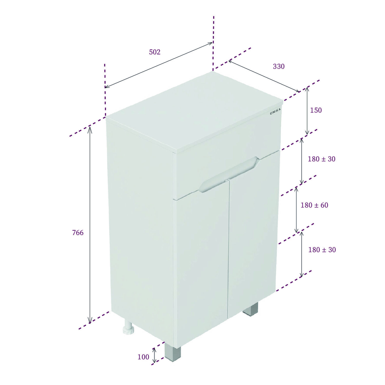 Тумба Оника Айленд 50, цвет белый - фото 1