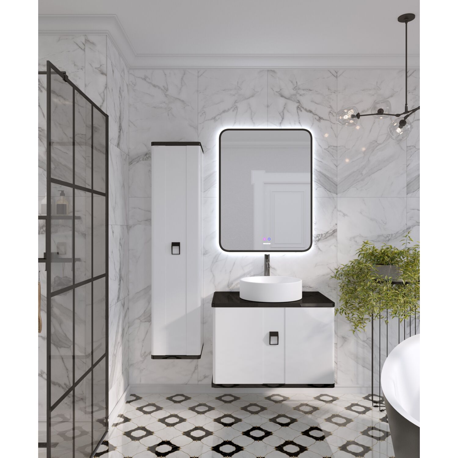 Шкаф-пенал Grossman Норма 30, цвет белый глянец - фото 1