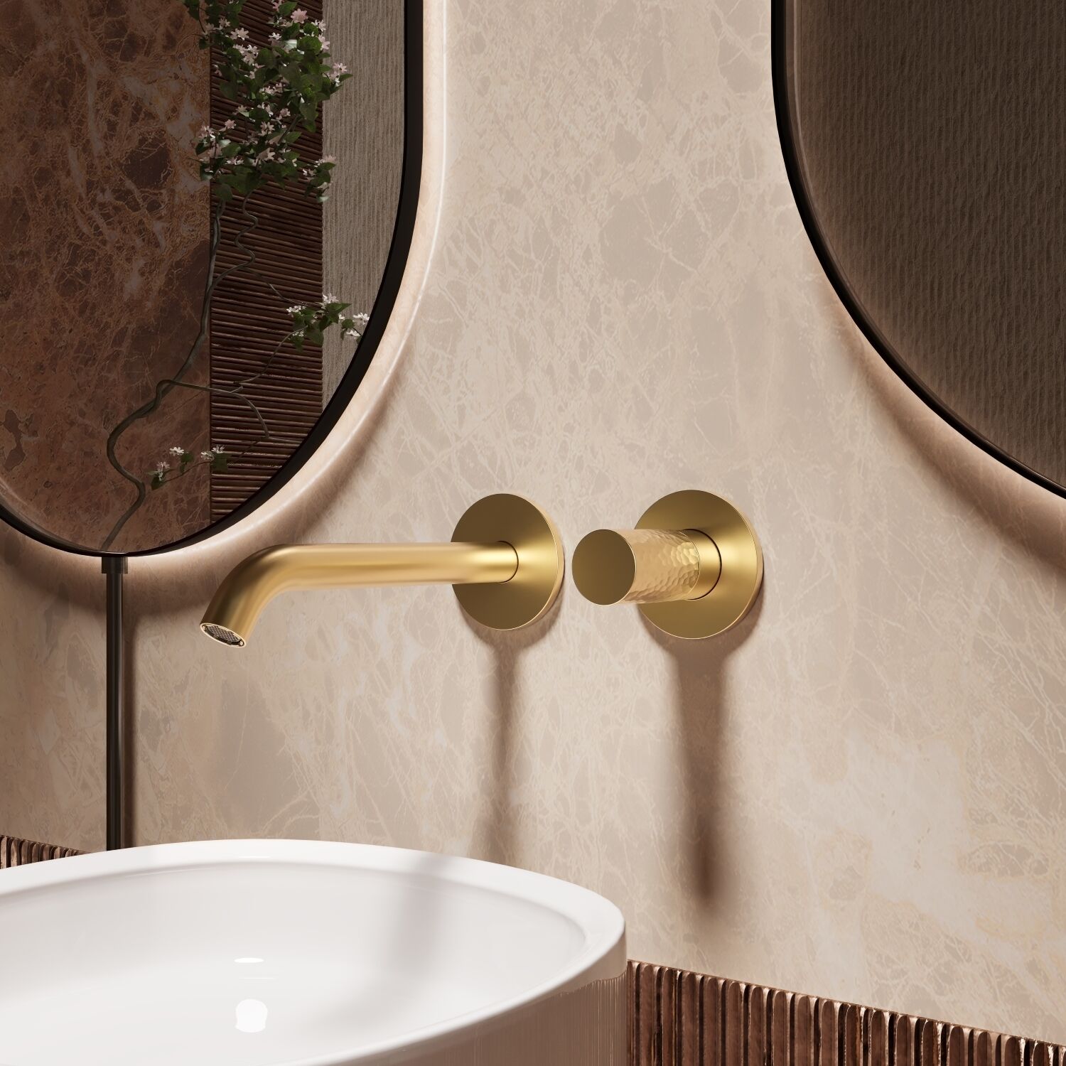 Смеситель Vincea Aura VBFW-6AU1BG для раковины, встраиваемый, цвет брашированное золото - фото 1