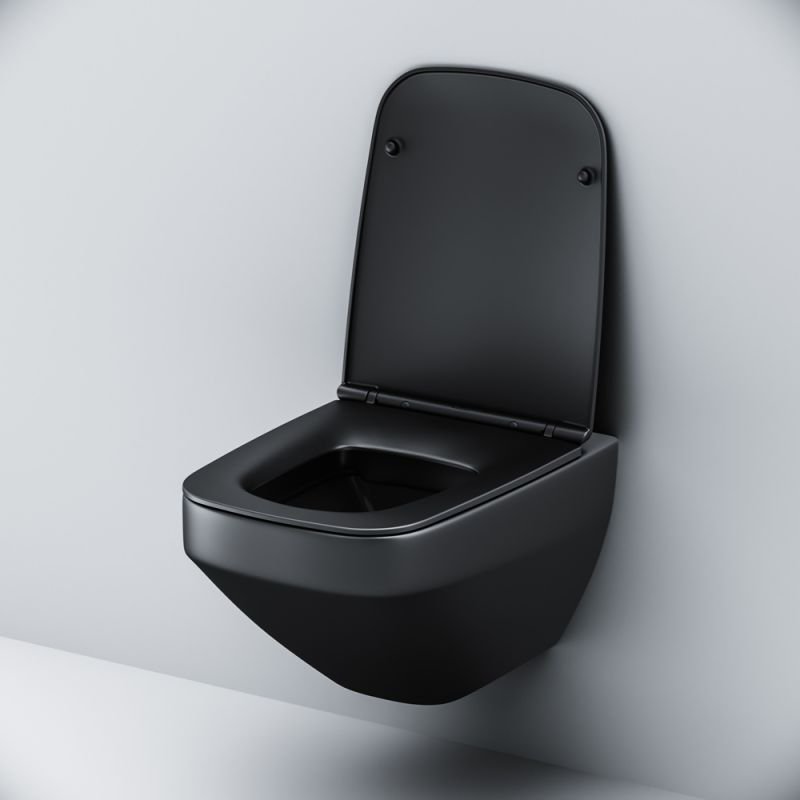Унитаз AM.PM Inspire 2.0 C50A1700MBSC подвесной, безободковый, с сиденьем микролифт, цвет черный матовый - фото 1