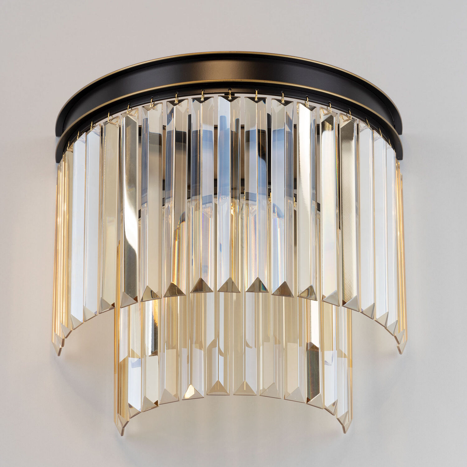 Бра Citilux Мартин CL332322, арматура коричневая, плафоны хрусталь шампань - фото 1