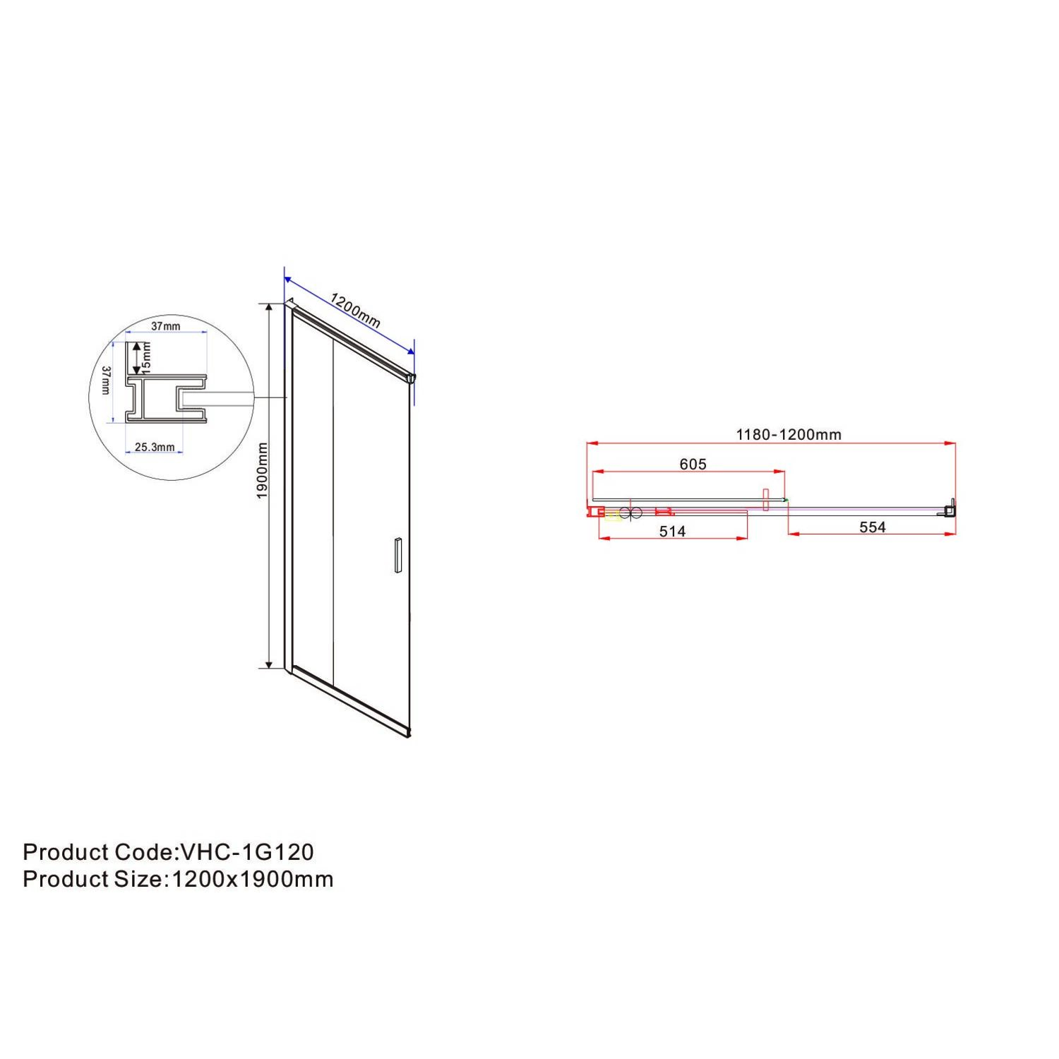 Душевой уголок Vincea Garda VSS-1G 120x120, стекло прозрачное, профиль черный