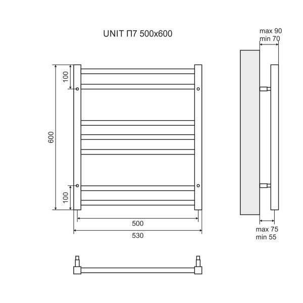 Полотенцесушитель Lemark Unit П7 50x60 электрический - фото 1