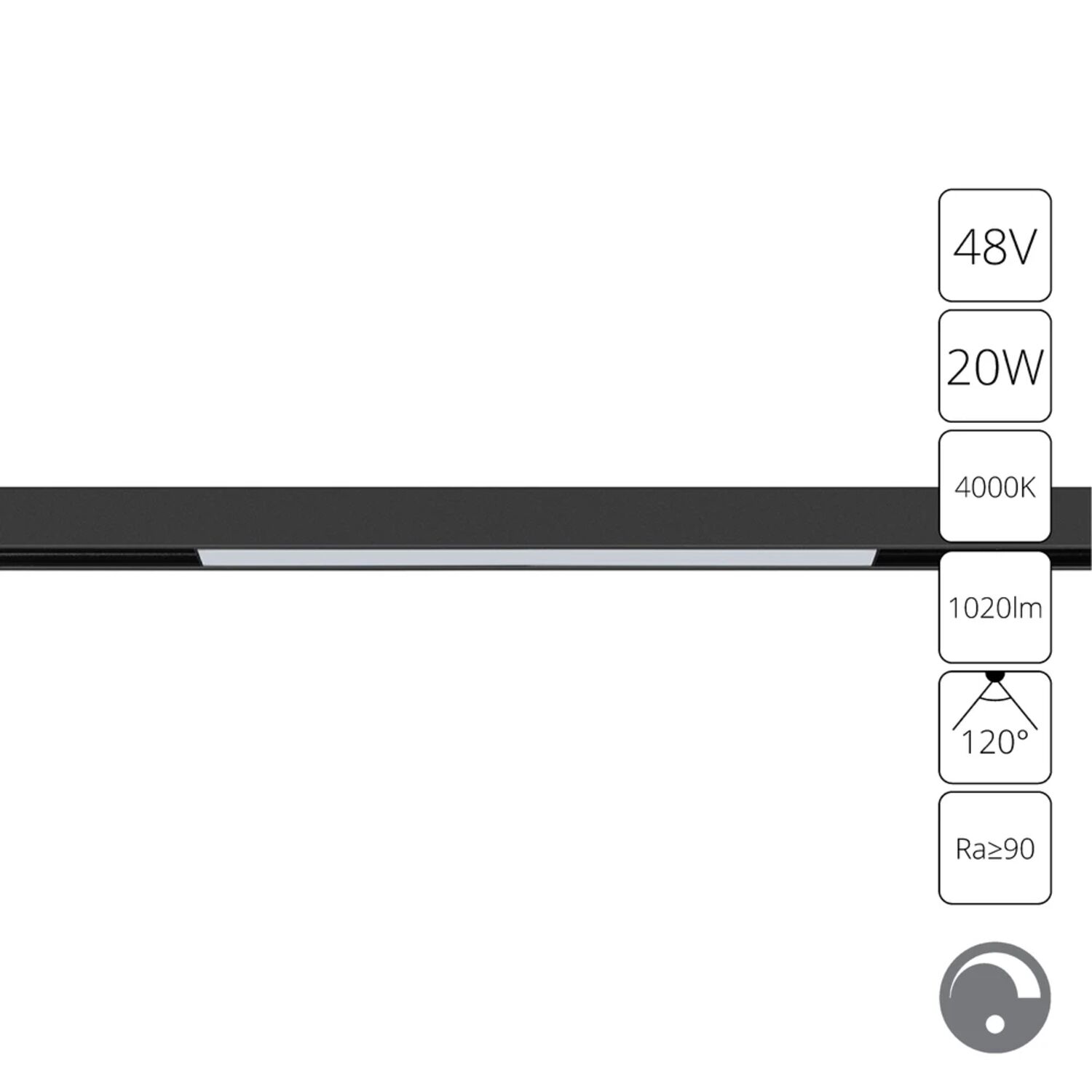 Магнитный трековый светильник Arte Lamp Linea A4683PL-1BK, арматура черная   