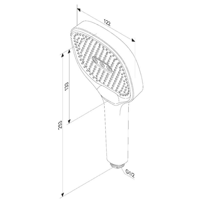 Душевая лейка Damixa Merkur 940020000, 3 режима, цвет хром