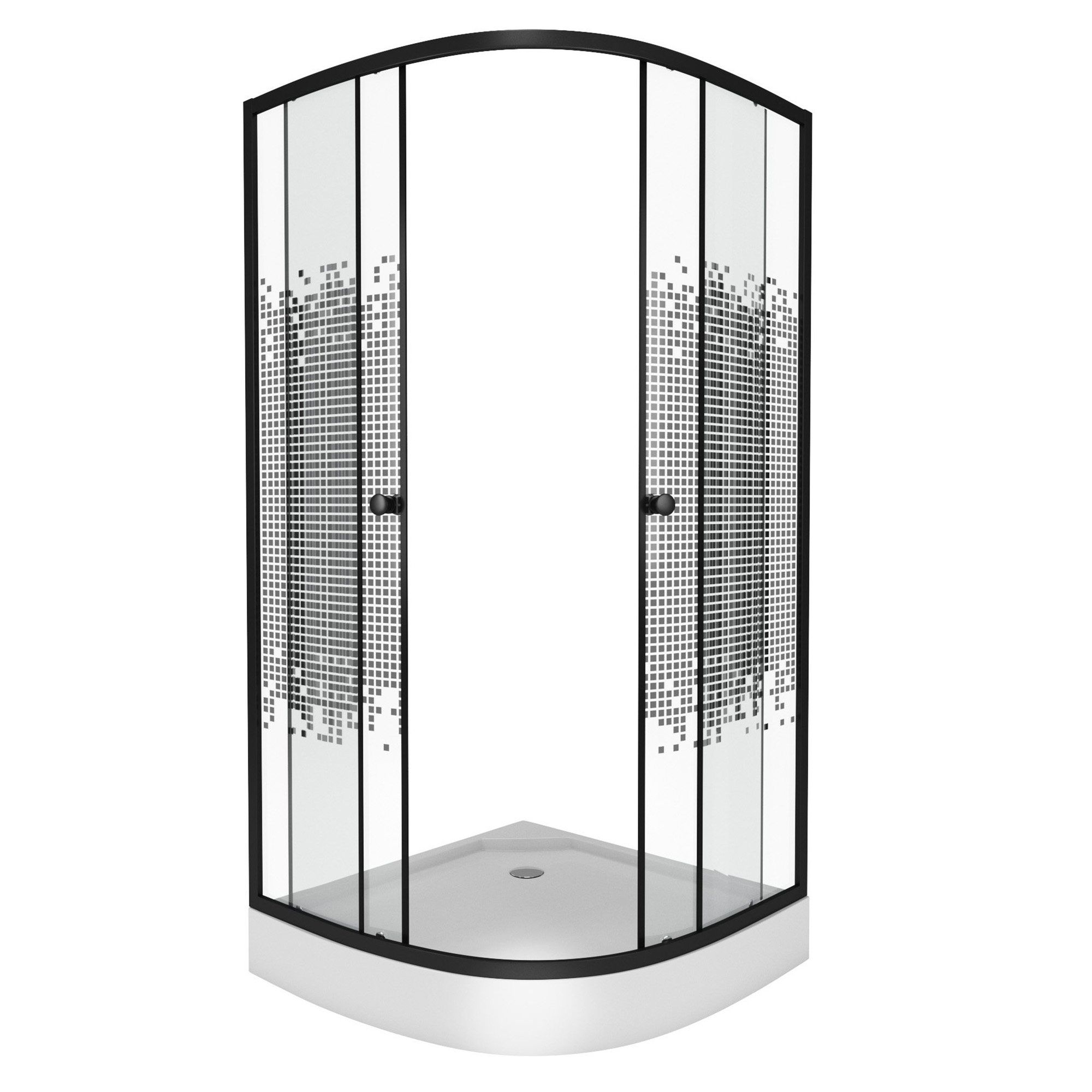 Душевой уголок Niagara Eco NG-007-14 Black 90х90, с поддоном, стекло мозаика, профиль черный - фото 1