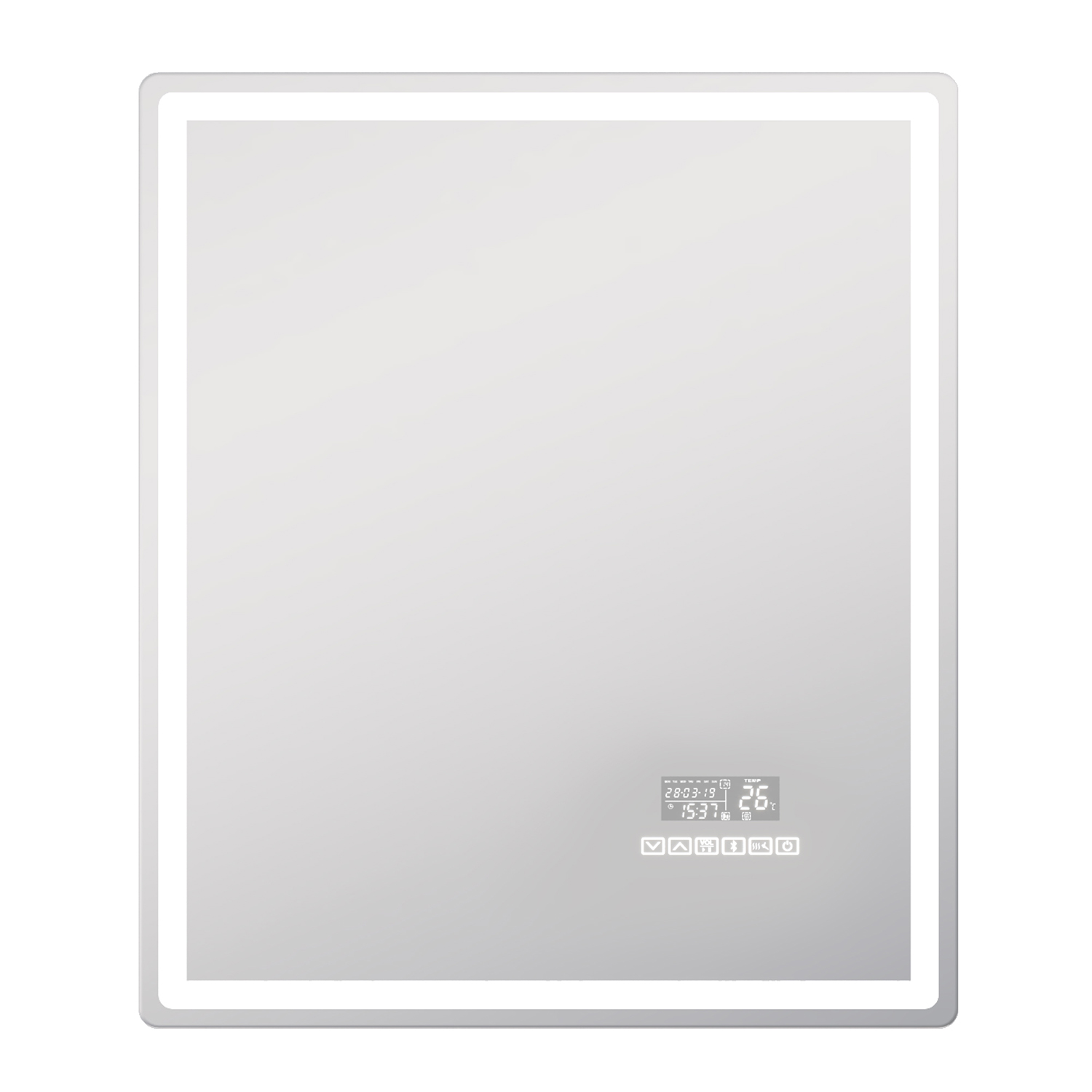 Зеркало Vigo Geometry Media Voice 60x70, с подсветкой, функцией антизапотевания, Bluetooth, часами, голосовым управлением