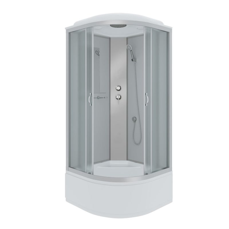 Душевая кабина Niagara Classic NG-2308-14 90х90, стекло матовое, профиль серебро, с крышей - фото 1