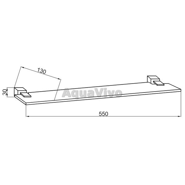 Полка Boheme Venturo 10302 стеклянная, 55 см, цвет хром