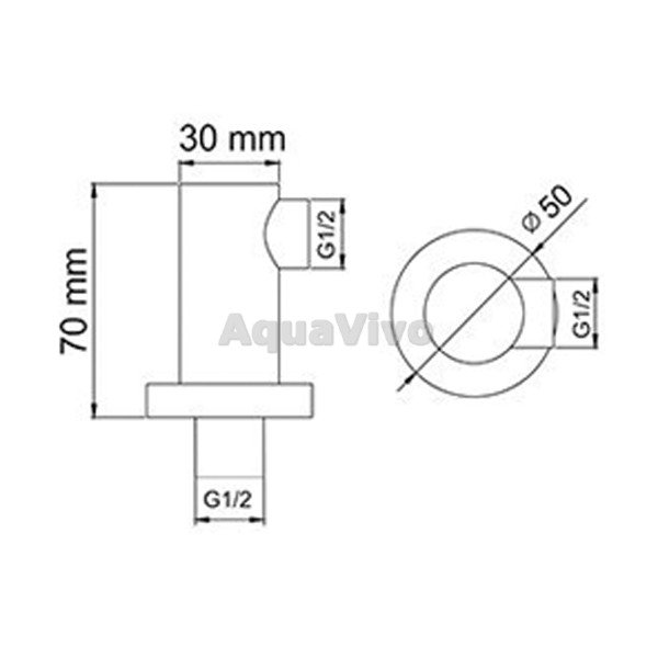 Гигиенический душ WasserKRAFT Main A14157, со встраиваемым смесителем