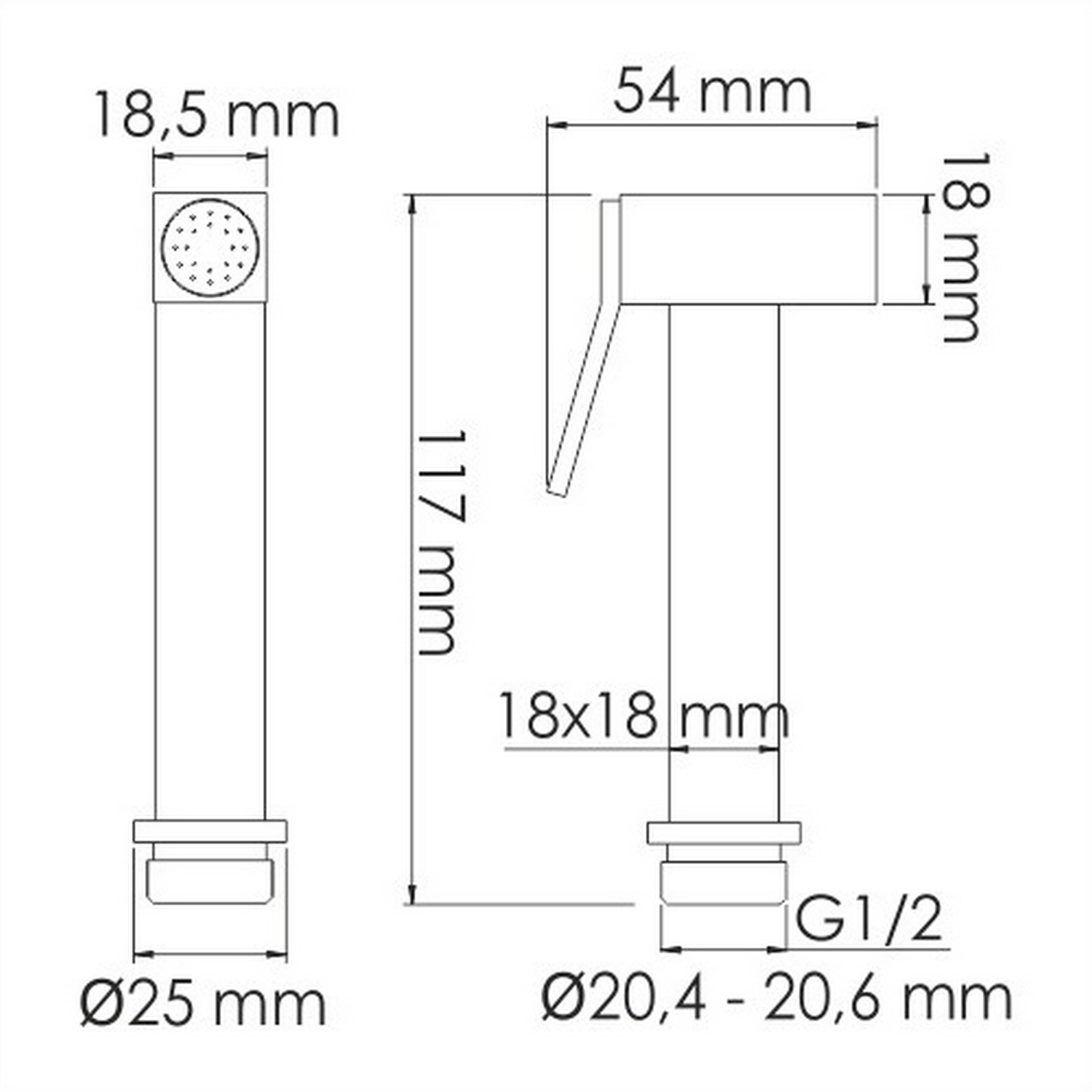 Гигиенический душ WasserKRAFT Abens A212, цвет черный - фото 1