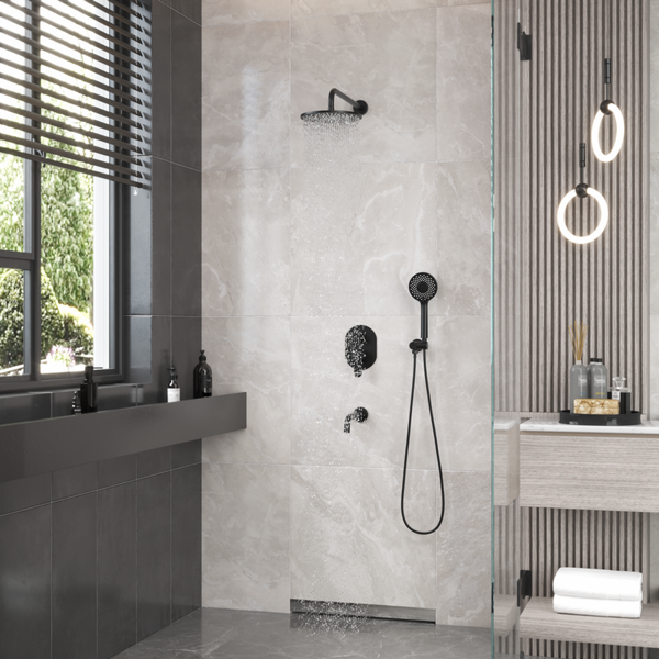 Душевой комплект Berges Ventas 3R Black 073008, встраиваемый, цвет черный матовый - фото 1