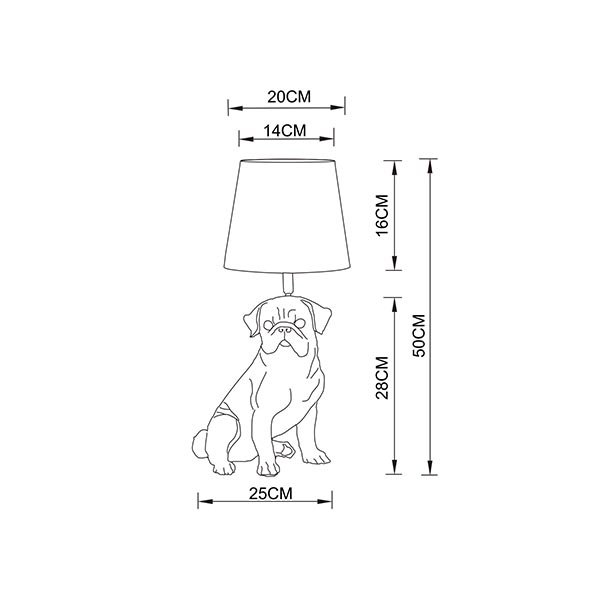 Настольная лампа Arte Lamp Bobby A1512LT-1WH, арматура белая, плафон ткань белая, 25х21 см - фото 1