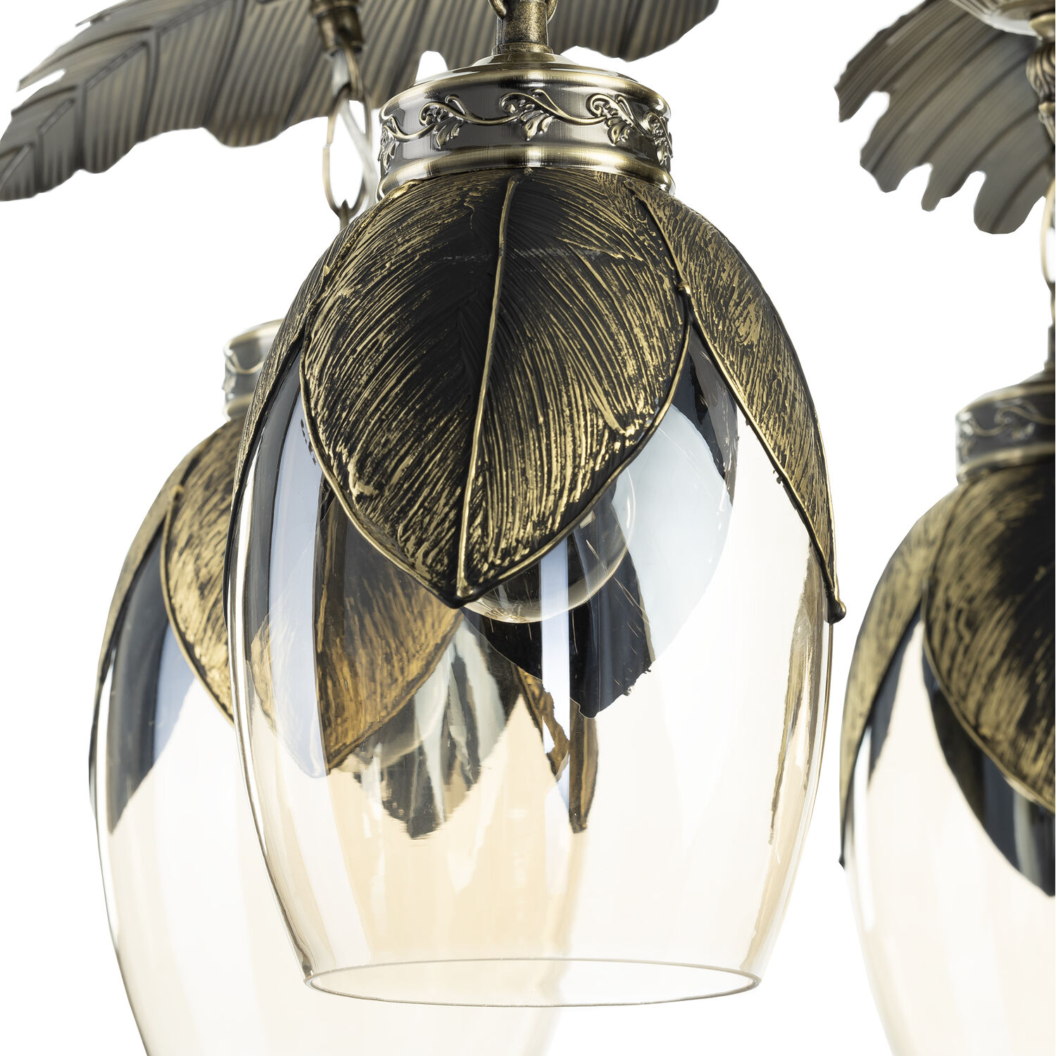 Подвесная люстра Citilux Garuda CL420153, арматура бронза, плафоны стекло шампань - фото 1