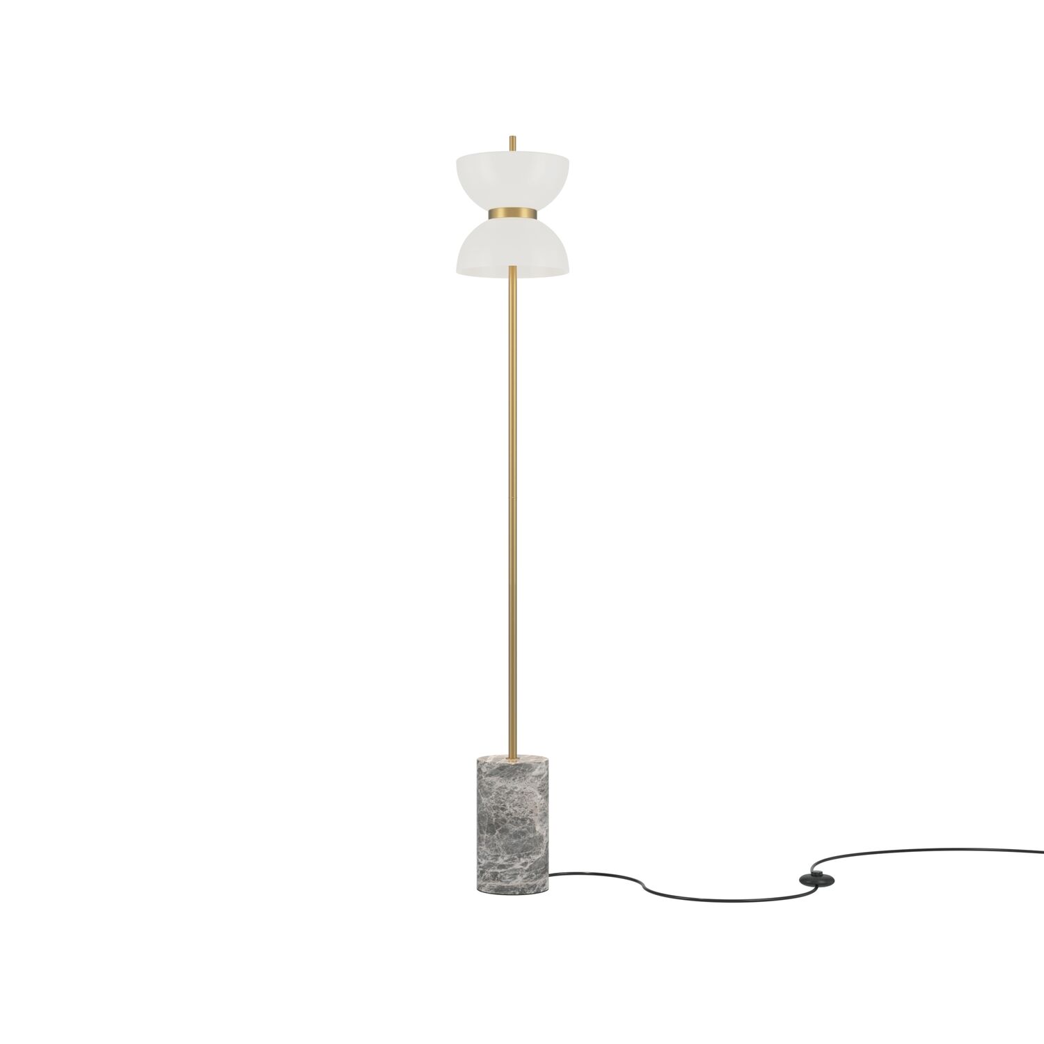 Торшер Maytoni Kyoto MOD178FL-L11G3K, арматура золото / серая, профиль стекло белое