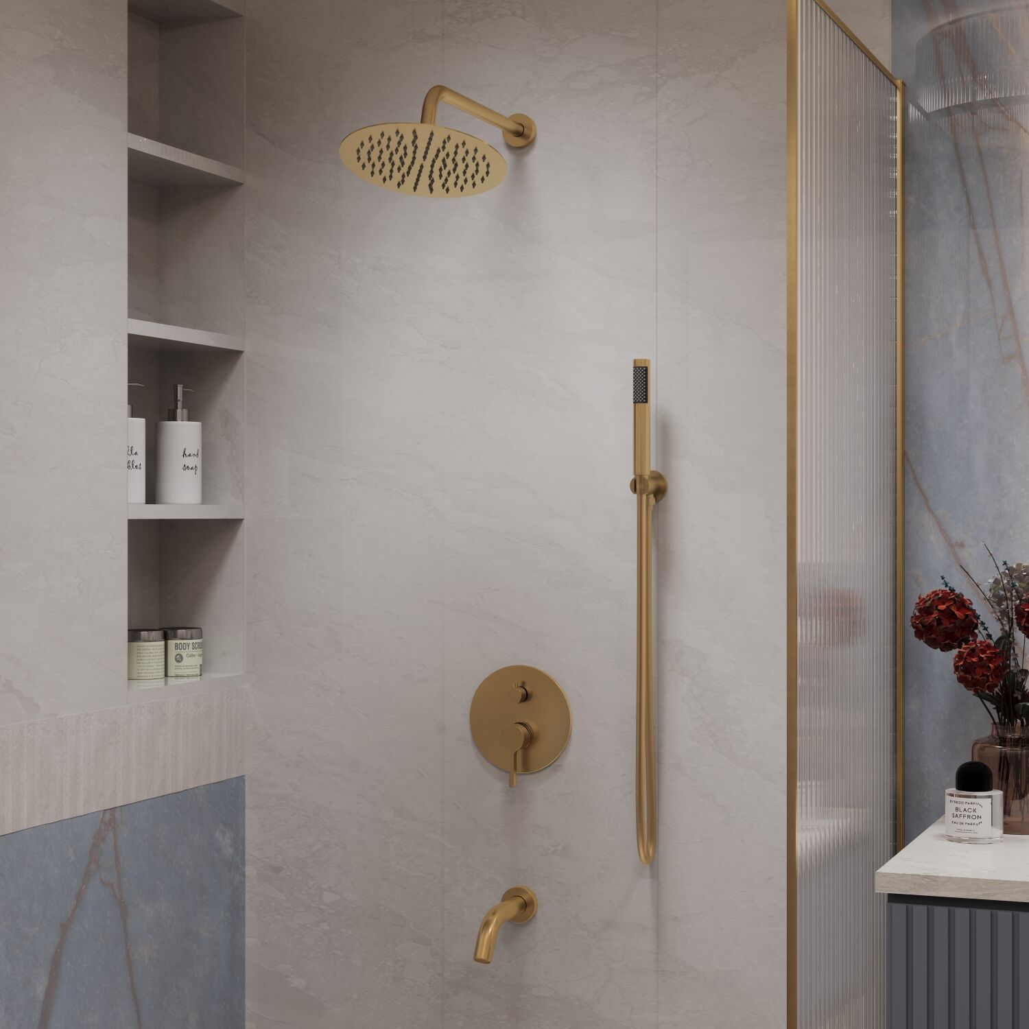 Душевой комплект Vincea Villa VSFW-1VL3BG, встраиваемый, цвет брашированное золото - фото 1