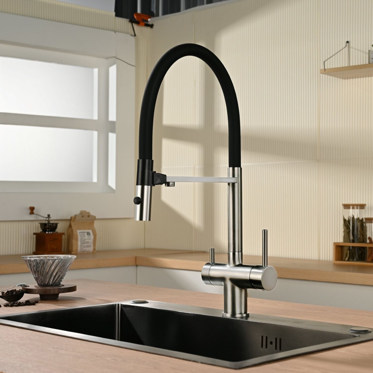 Смеситель Vincea VKF-120CH для кухни, с гибким изливом, цвет хром - фото 1