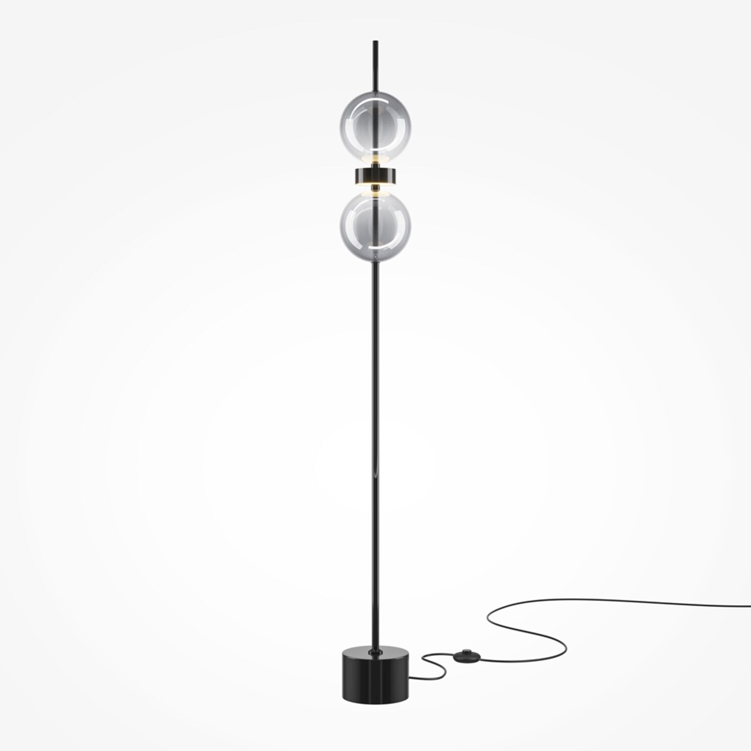 Торшер Maytoni Double Moon MOD478FL-L15B3K, арматура черная, профиль стекло дымчатое