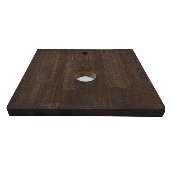 Столешница Jorno для тумбы Wood 60, с отверстиями под раковину и смеситель, цвет темное дерево