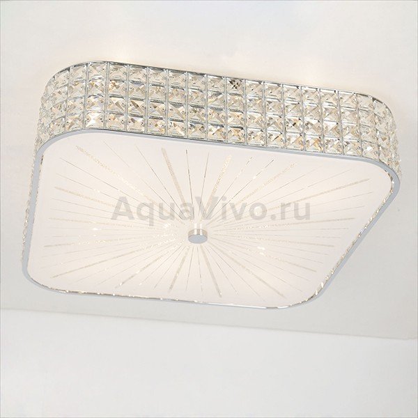Потолочный светильник Citilux Портал CL324281, арматура хром, плафон стекло / хрусталь прозрачный, 51х51 см