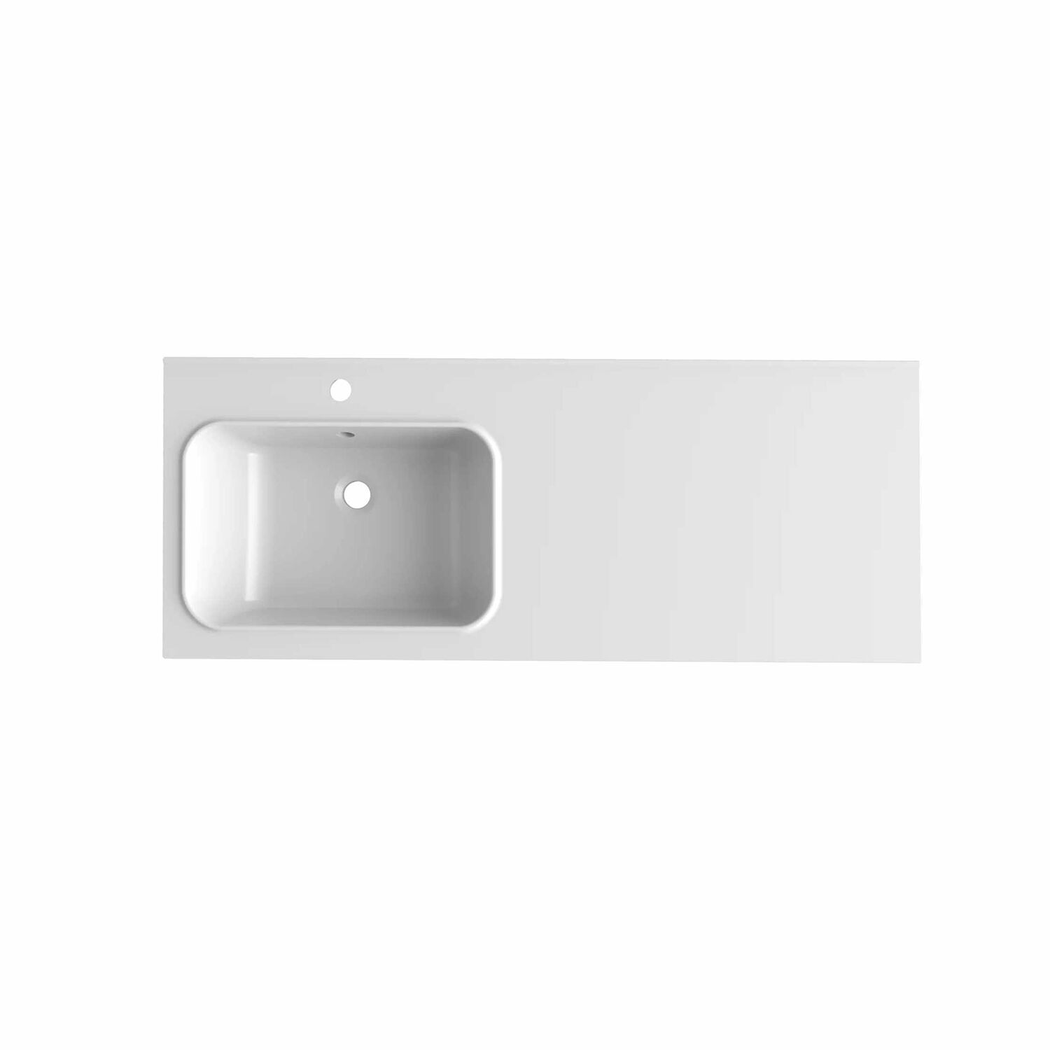 Раковина Mixline Билл 120x48, левая, литьевой мрамор, цвет белый 