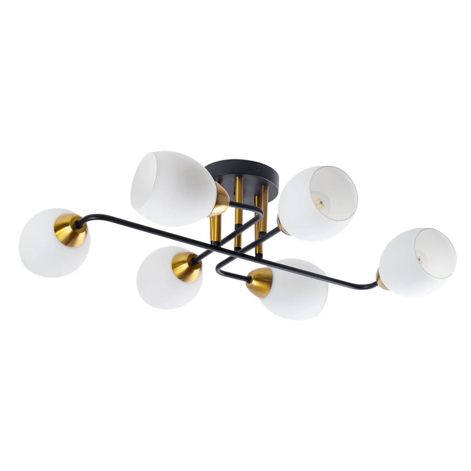 Потолочная люстра Arte Lamp Andrea A8141PL-6BK, арматура черный, плафон стекло белое