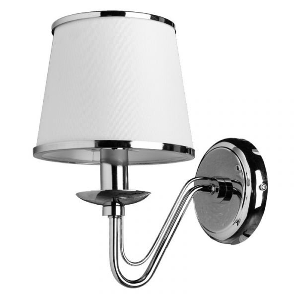 Бра Arte Lamp Aurora A1150AP-1CC, арматура хром, плафон ткань белая, 17х24 см