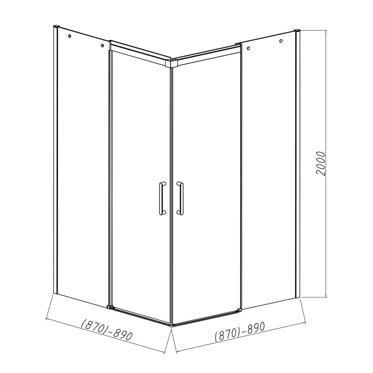 Душевой уголок Vincea Dice VSS-4D 90x90, стекло прозрачное, профиль черный - фото 1
