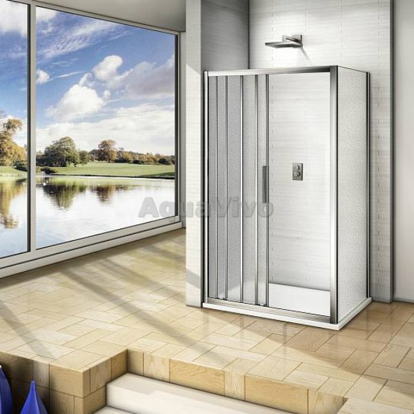 Душевой уголок Good Door Orion WTW+SP-G-CH 140x90, стекло грейп, профиль хром - фото 1