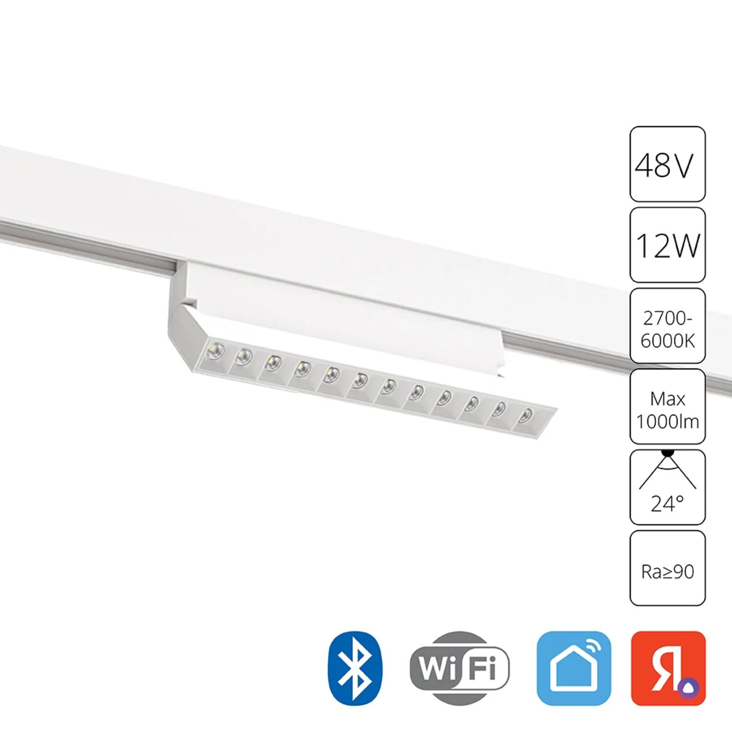 Магнитный трековый светильник Arte Lamp Linea A4696PL-1WH, арматура белая   