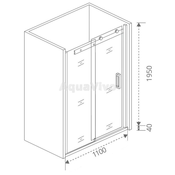 Душевая дверь Good Door Altair WTW-110-C-CH 110, стекло прозрачное, профиль хром