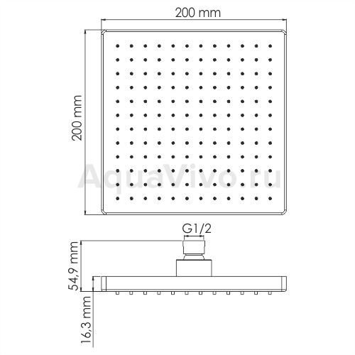 Верхний душ WasserKRAFT A140, цвет бронза - фото 1