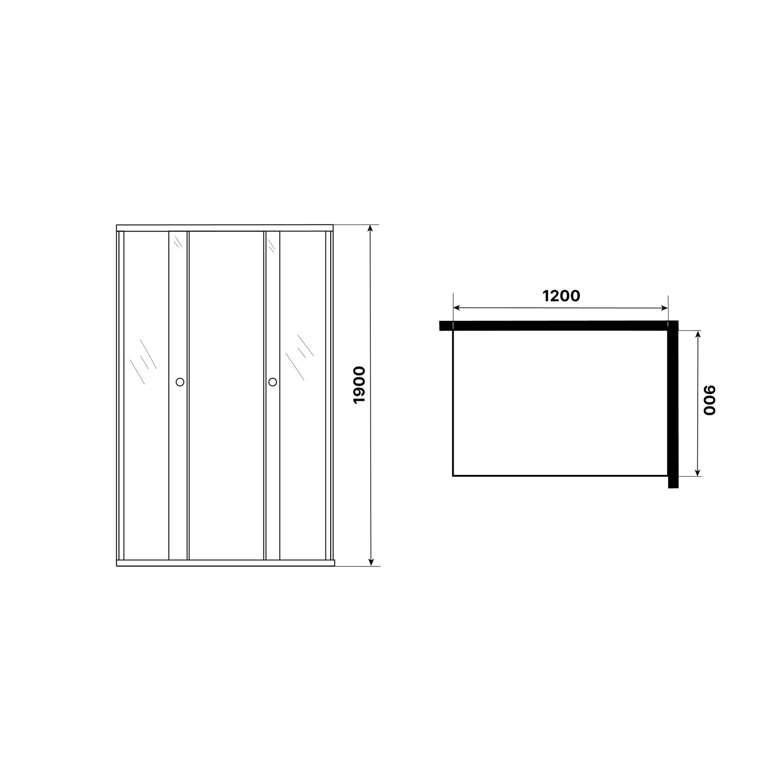 Душевой уголок Niagara Eco NG-1129-14QT 120х90, стекло тонированное, профиль черный матовый - фото 1