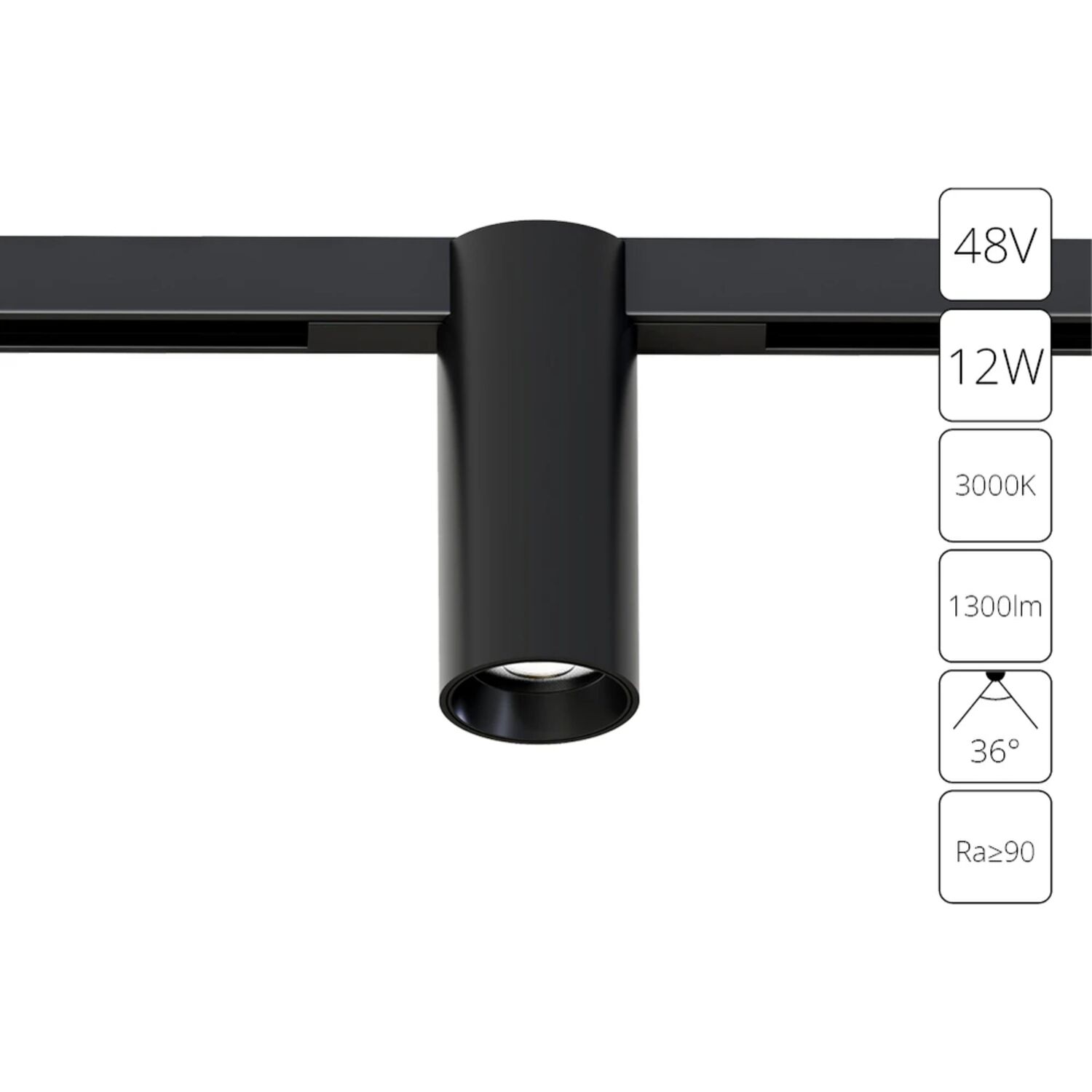 Магнитный трековый светильник Arte Lamp Optima A7290PL-1BK, арматура черная   