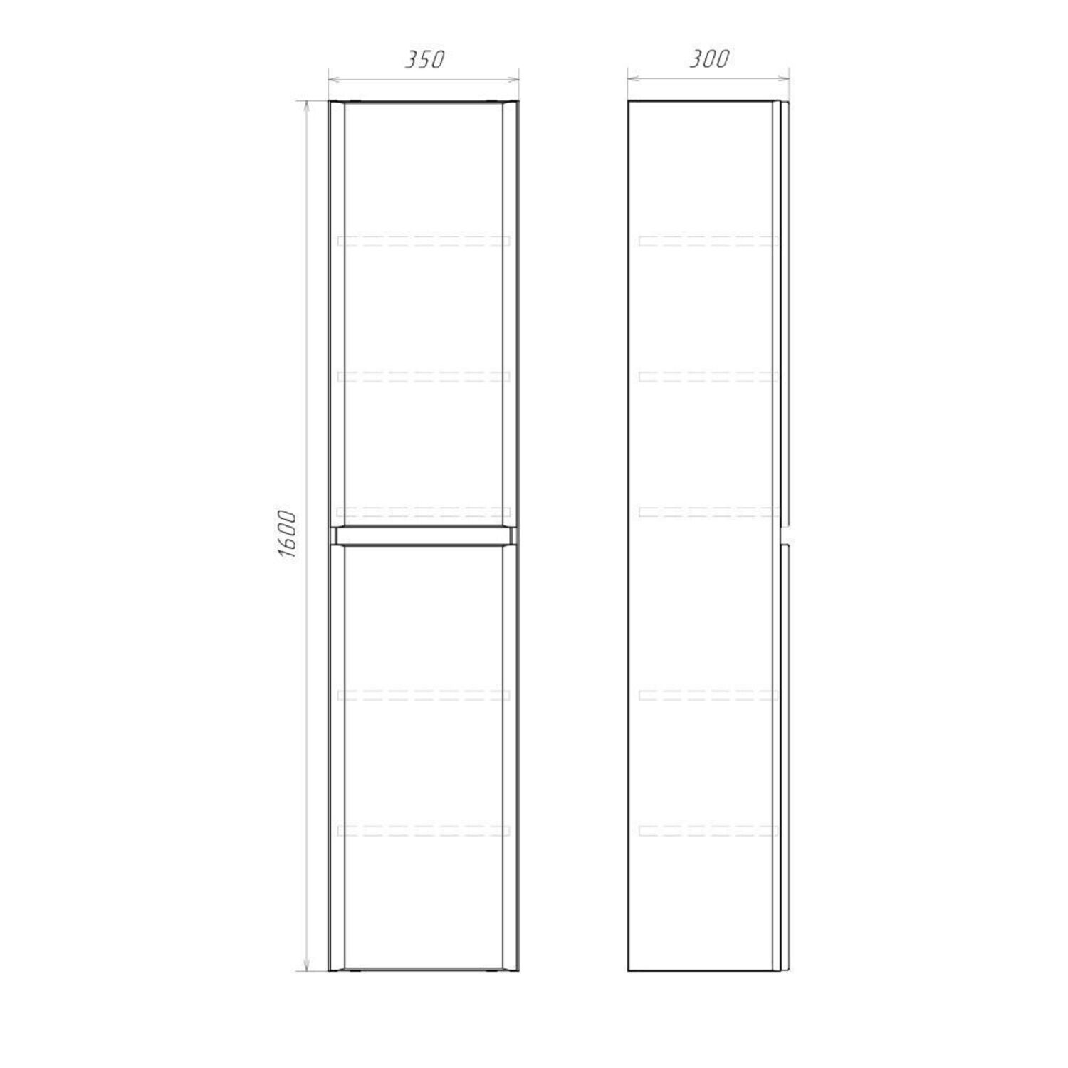 Шкаф-пенал Comforty Валдай 35 П, подвесной, цвет белый матовый - фото 1