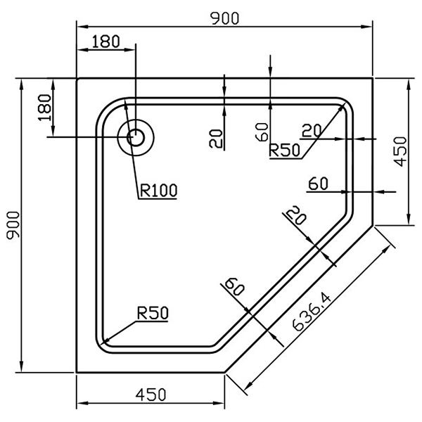 Поддон для душа Vincea VST-2AP 90x90, акриловый, цвет белый - фото 1