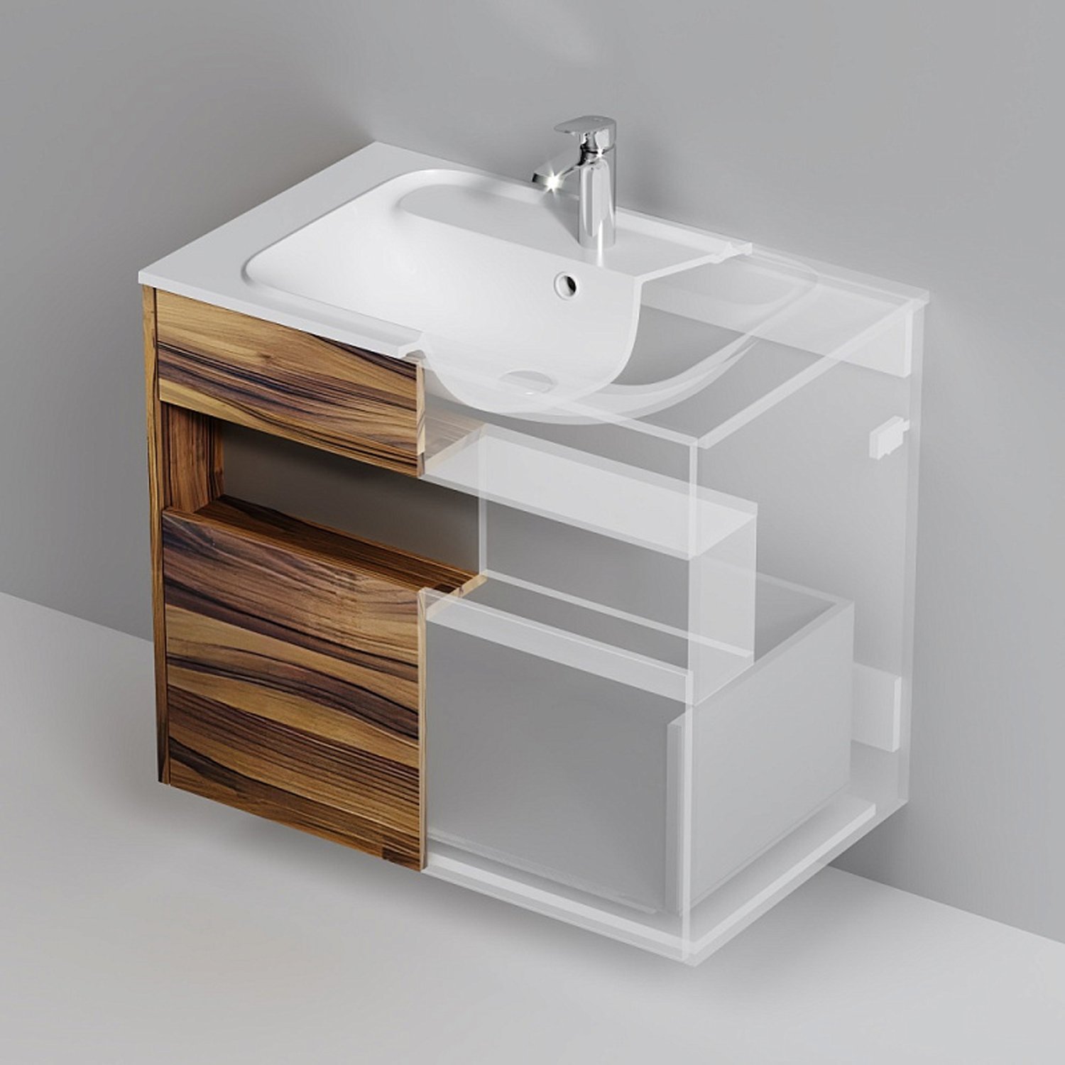 Тумба под раковину AM.PM Func 80, цвет дуб крафт - фото 1