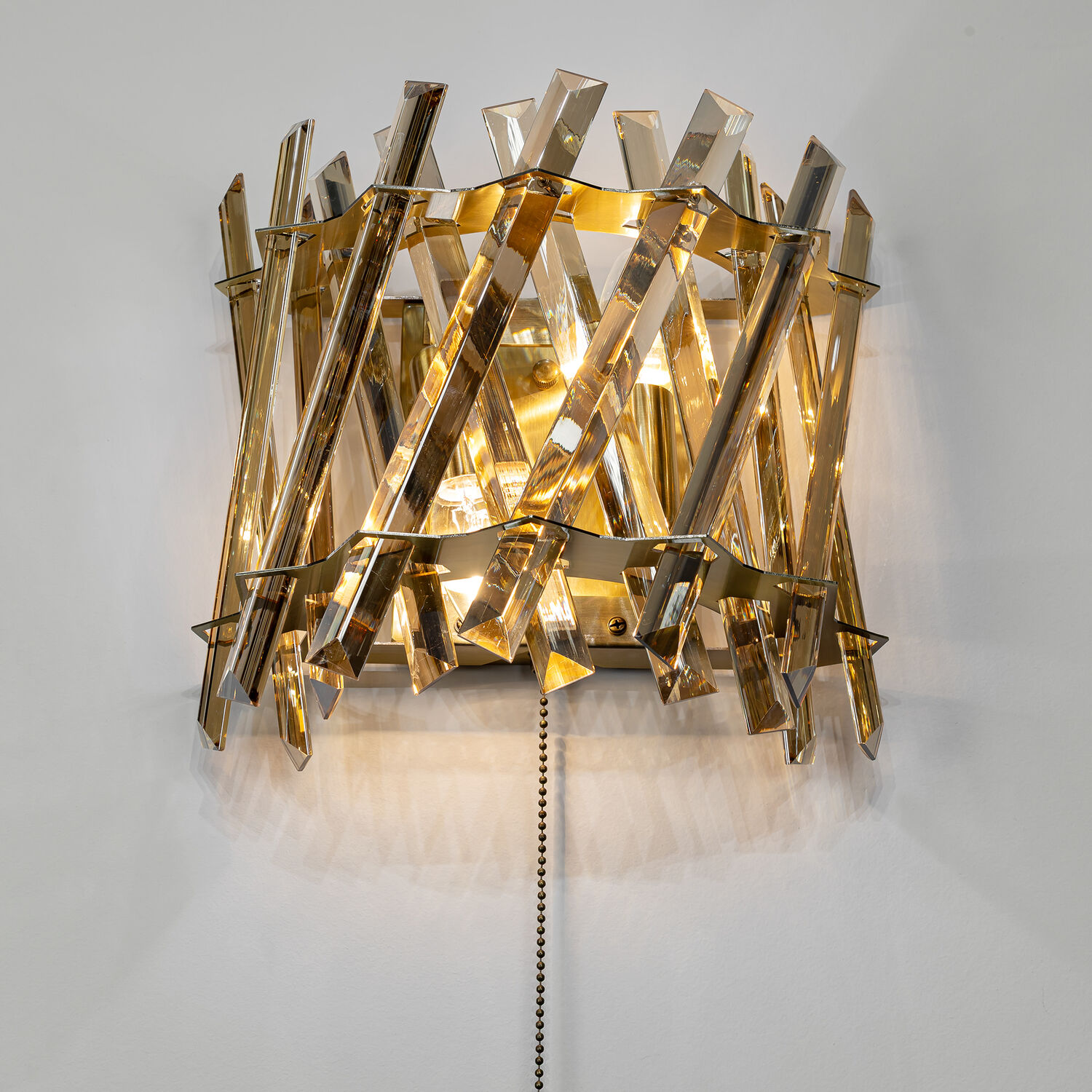 Бра Citilux Ингвар CL334423, арматура бронза, плафоны хрусталь прозрачный - фото 1