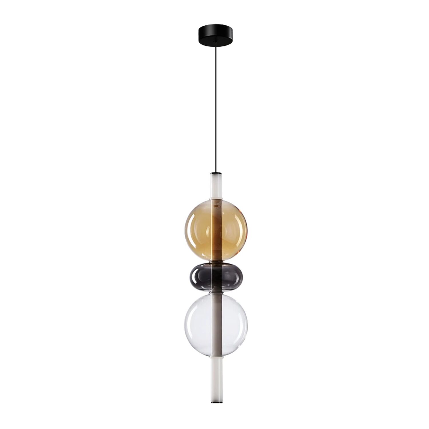 Подвесной светильник Arte Lamp Vassoio A6835SP-12SM, арматура черная, плафон стекло дымчатое
