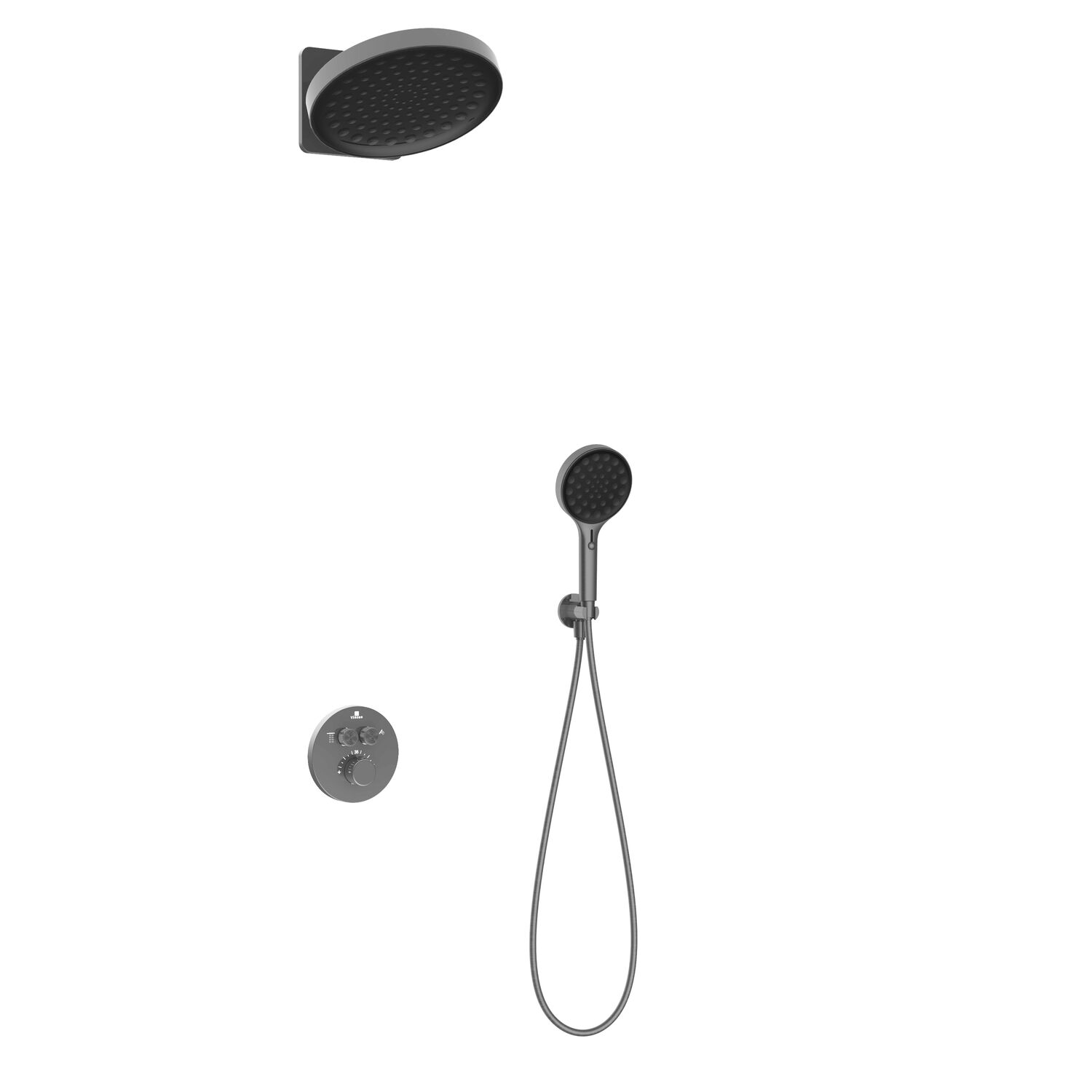 Душевой комплект Vincea Inspire VSFW-3I22MT3GM, встраиваемый, цвет вороненая сталь