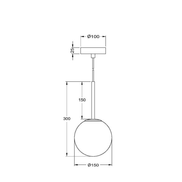 Подвесной светильник Maytoni Basic Form MOD321PL-01B, арматура матовая черная, плафон стекло белое