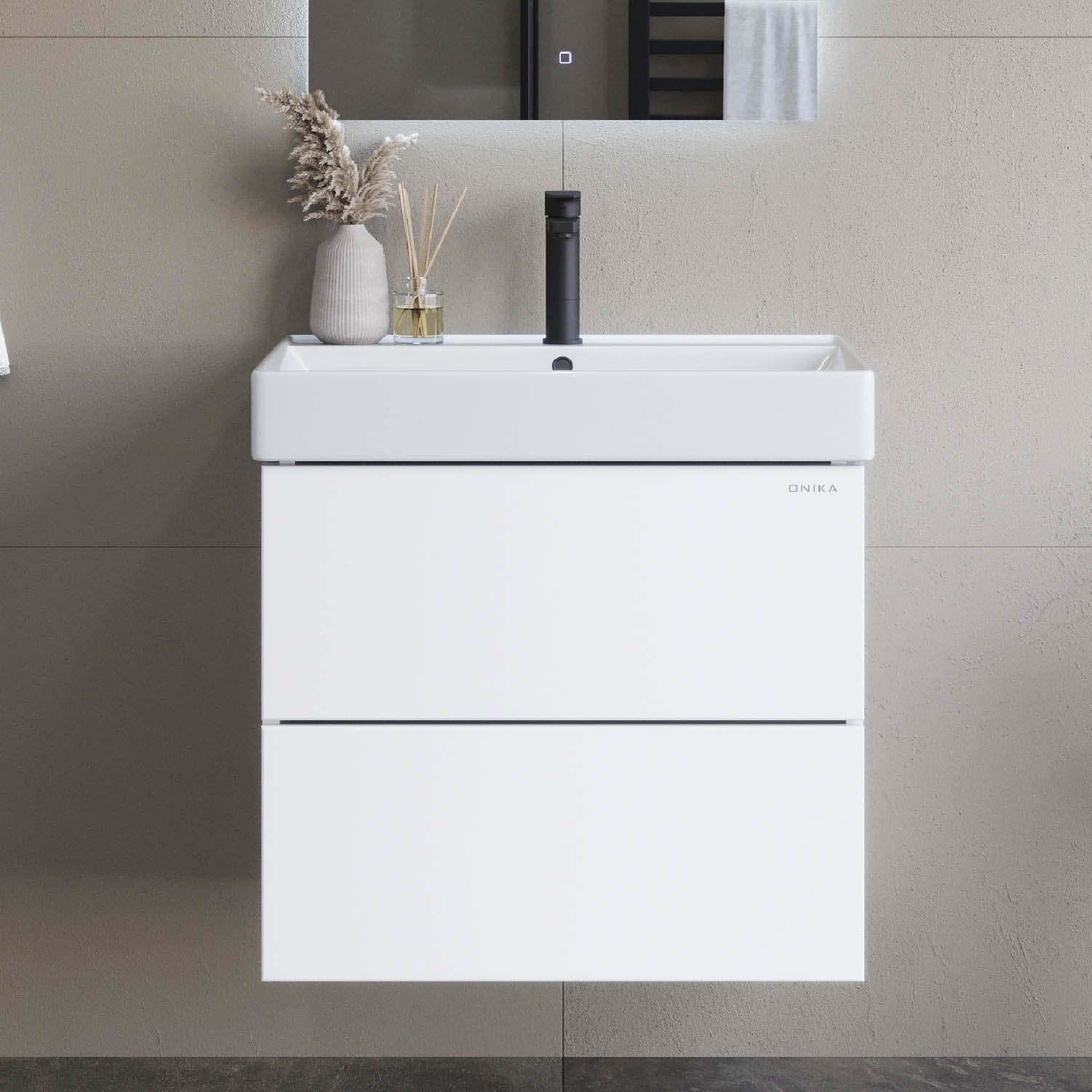 Мебель для ванной Оника Эсквана 65, подвесная, цвет белый - фото 1