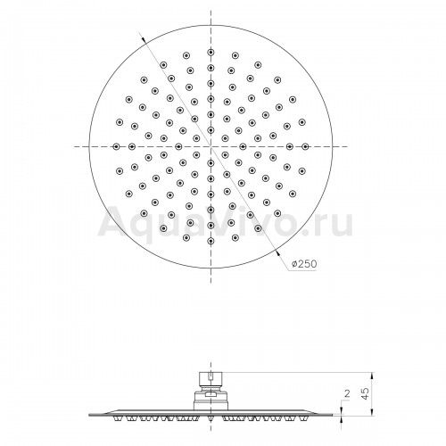 Верхний душ Lemark LM9481S, 25x25, цвет хром - фото 1