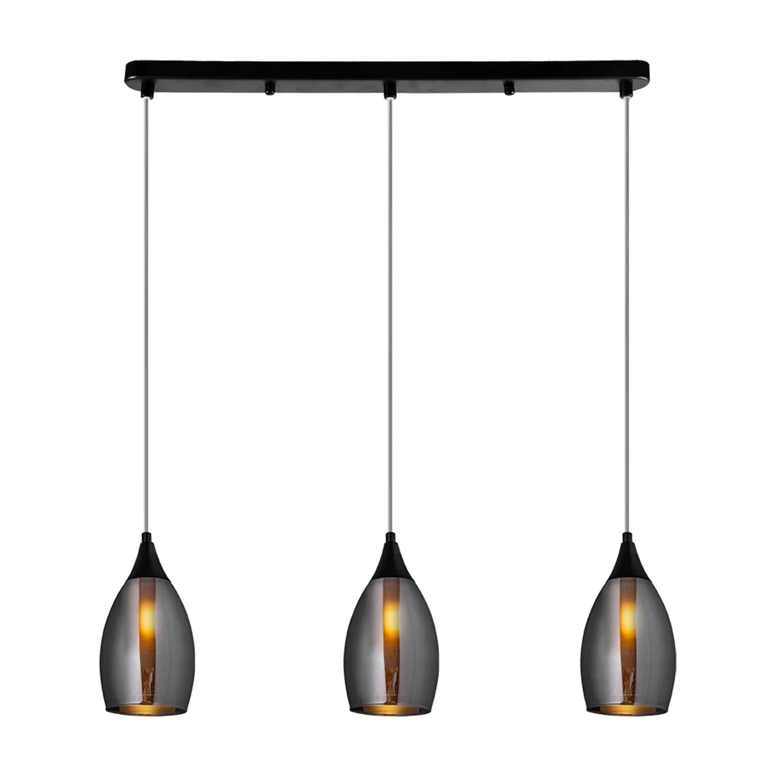 Подвесной светильник Arte Lamp Barry A7951SP-3BK, арматура черный, плафон стекло дымчатое