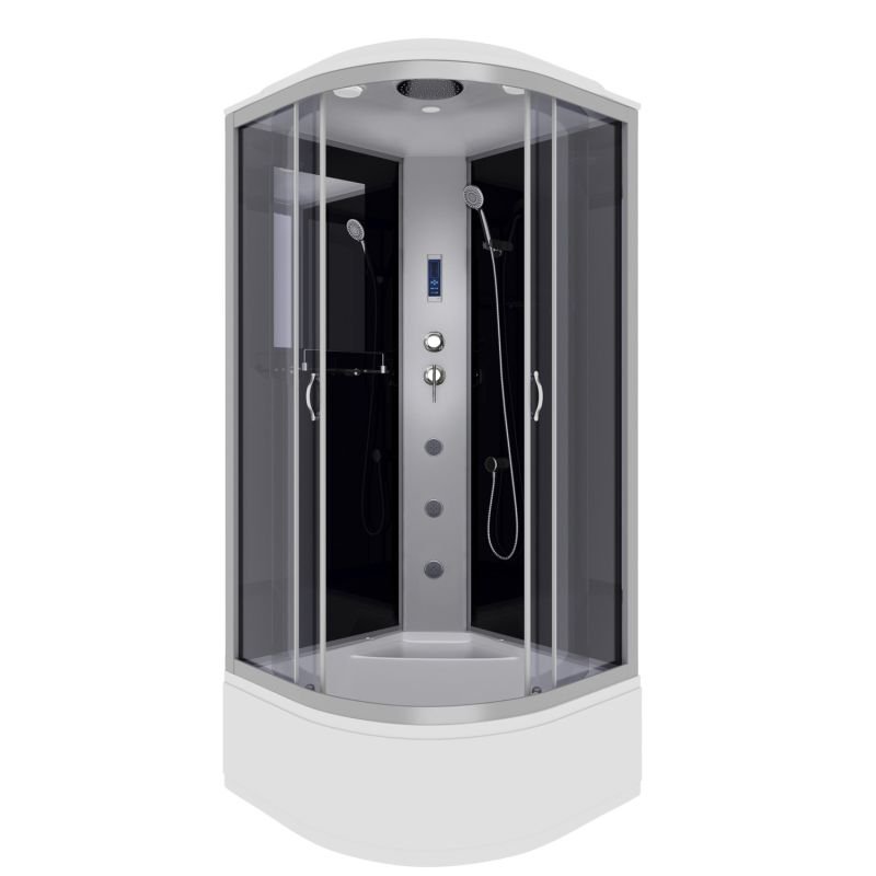 Душевая кабина Niagara Classic NG-2508-14F 90x90, стекло тонированное, профиль серебро, с крышей, с гидромассажем, с пультом управления - фото 1