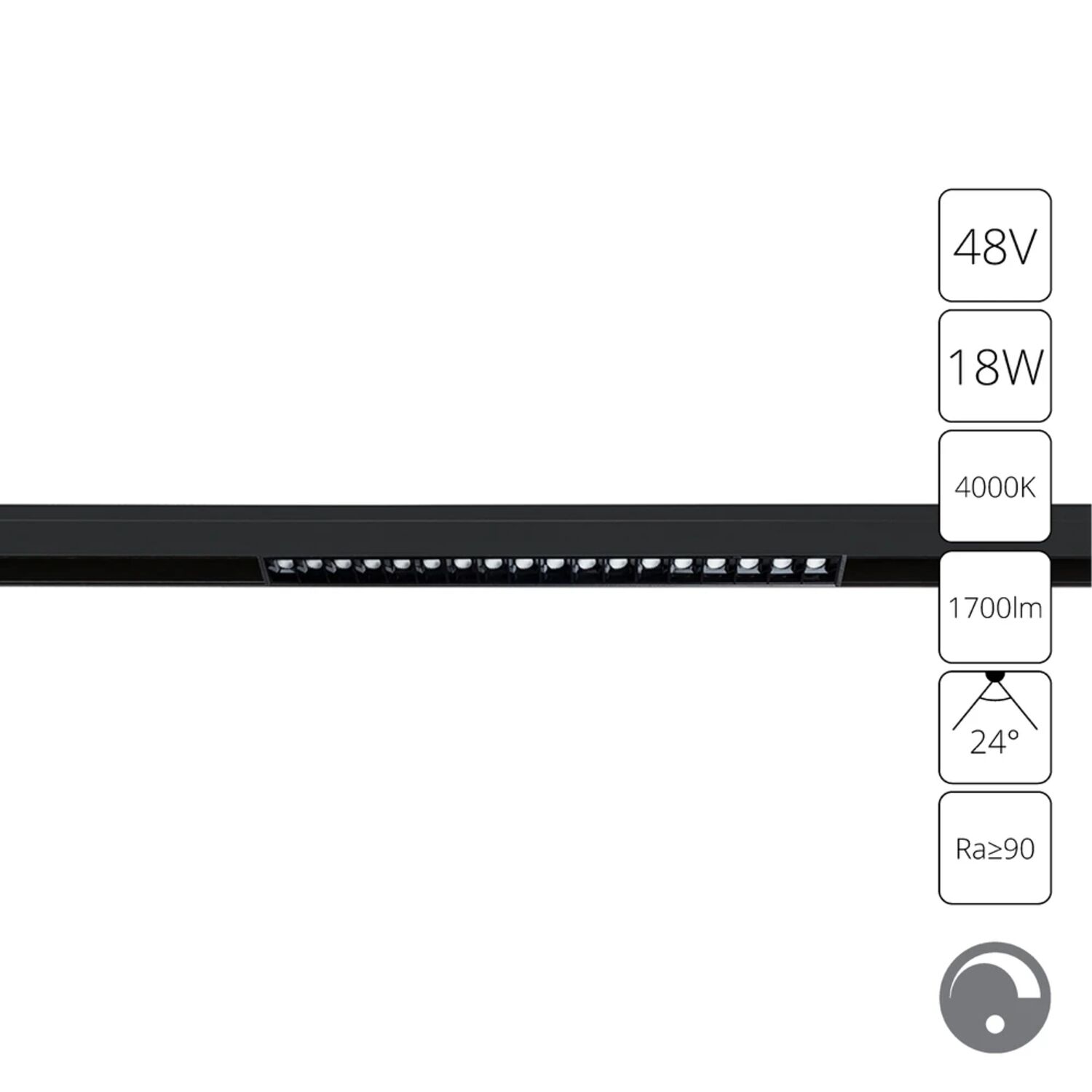 Магнитный трековый светильник Arte Lamp Linea A4685PL-1BK, арматура черная   